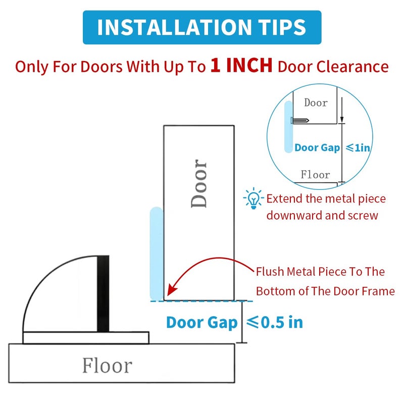 HUTLON Door Stops 2 Pack, Magnetic Door Stopper, Self Adhesive, Black Floor Mount Door Stop Magnetic Door Catch Door Holder - Image 2
